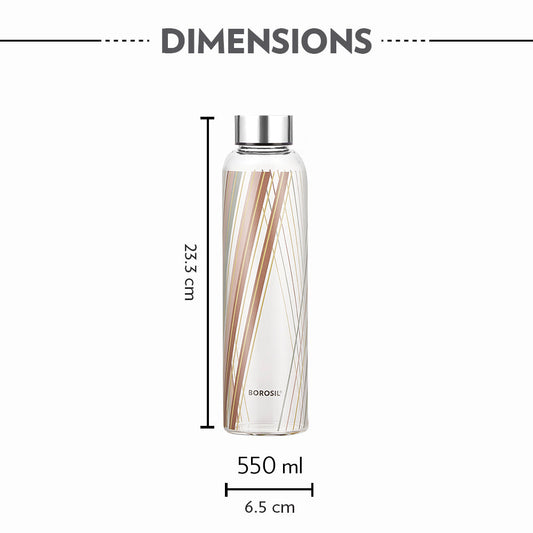 Borosil Neo Narrow Mouth Prism Glass Bottle 550 ml