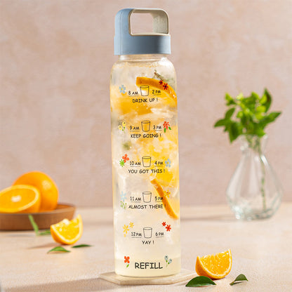 Borosil AM PM Clear Glass Bottle