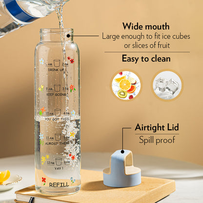 Borosil AM PM Clear Glass Bottle