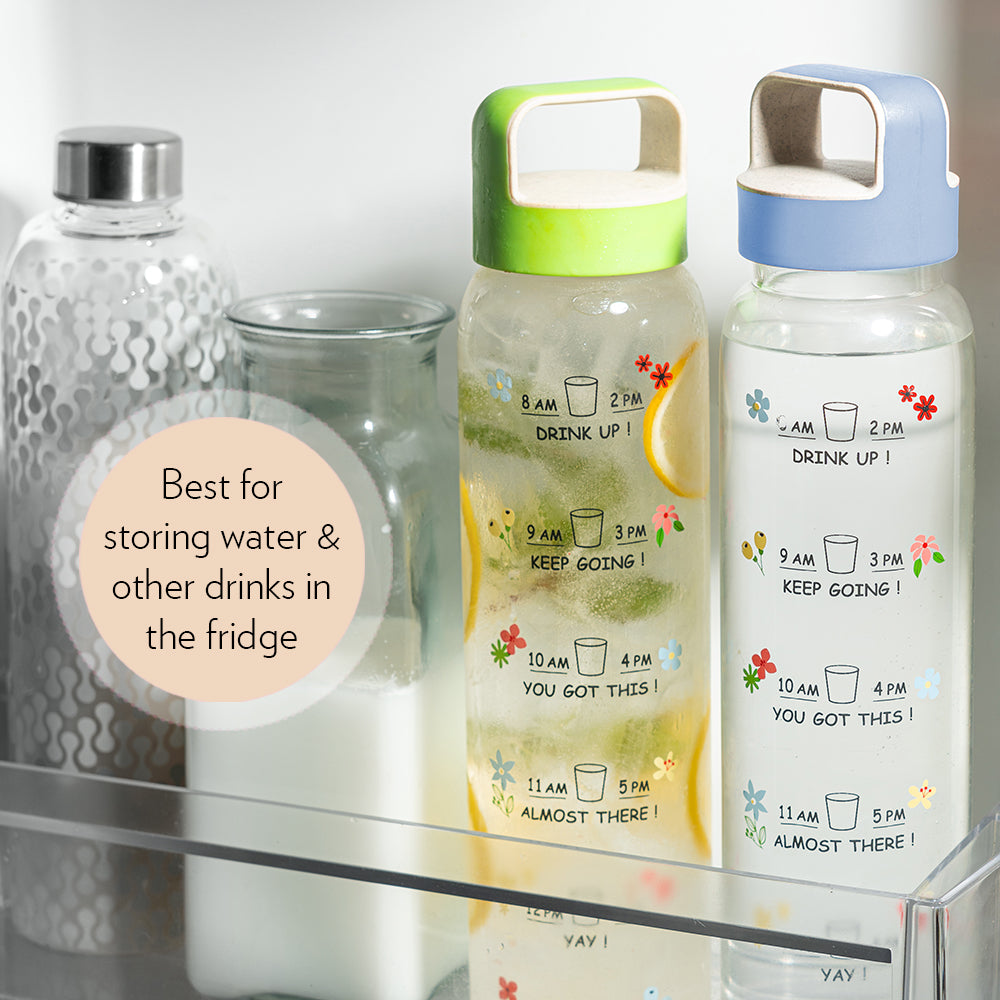 Borosil AM PM Clear Glass Bottle