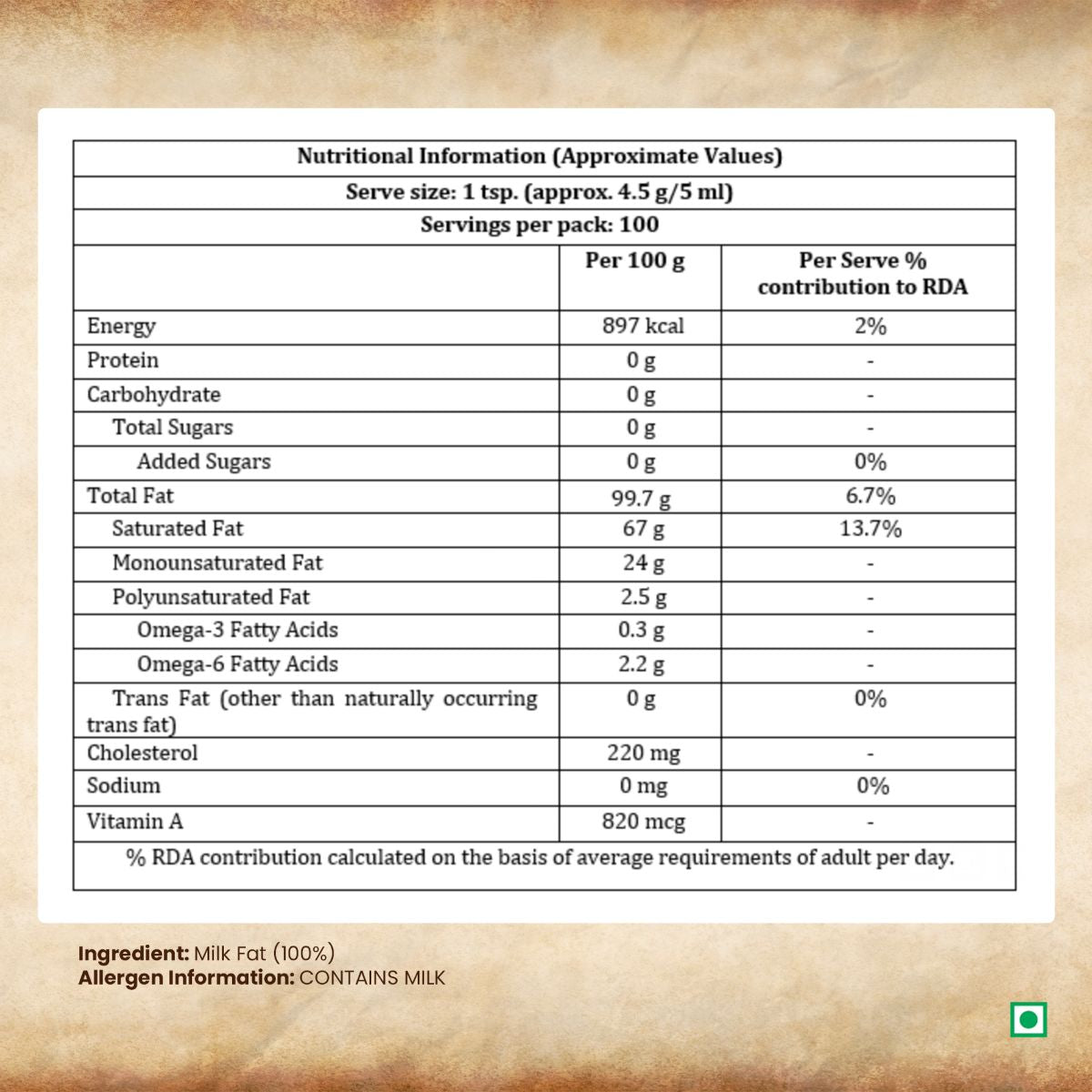 Dabur A2 Cow Ghee Bilona Method
