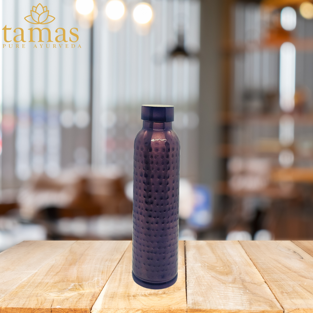Tamas Hammered Antique Oreo Water Bottle Copper - PUSHMYCART
