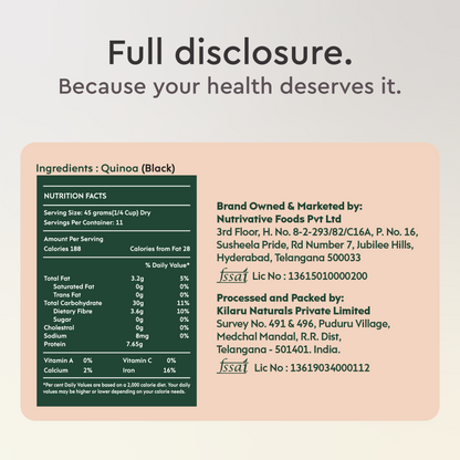 Nourish You Black quinoa | Superfood | Wholegrain 500gm