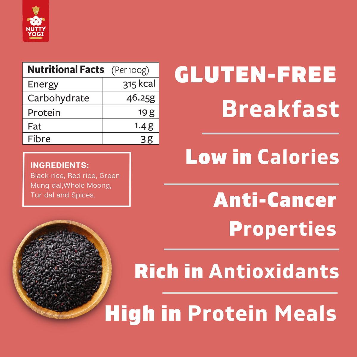 Nutty Yogi Organic Black Rice Khichdi 500g
