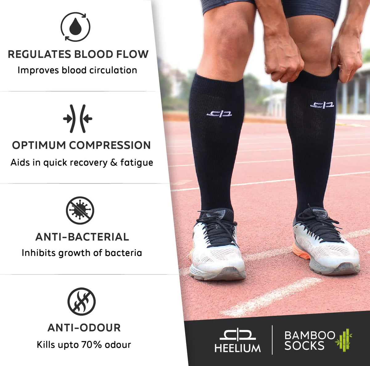 Heelium Bamboo Compression Socks - 3 Pairs