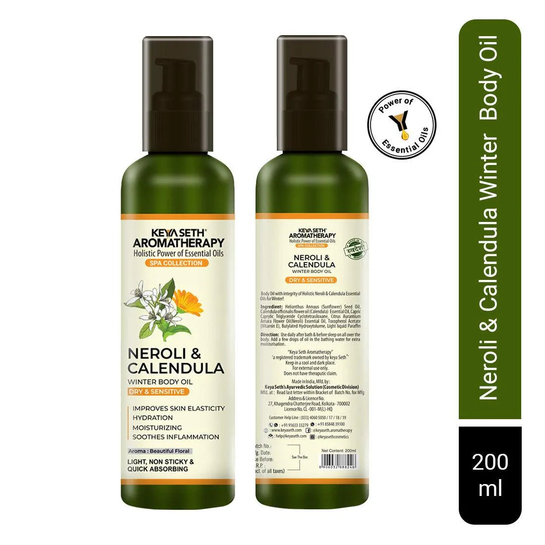 Keya Seth Aromatherapy Neroli & Calendula Winter Body Oil for Dry & Sensitive Skin