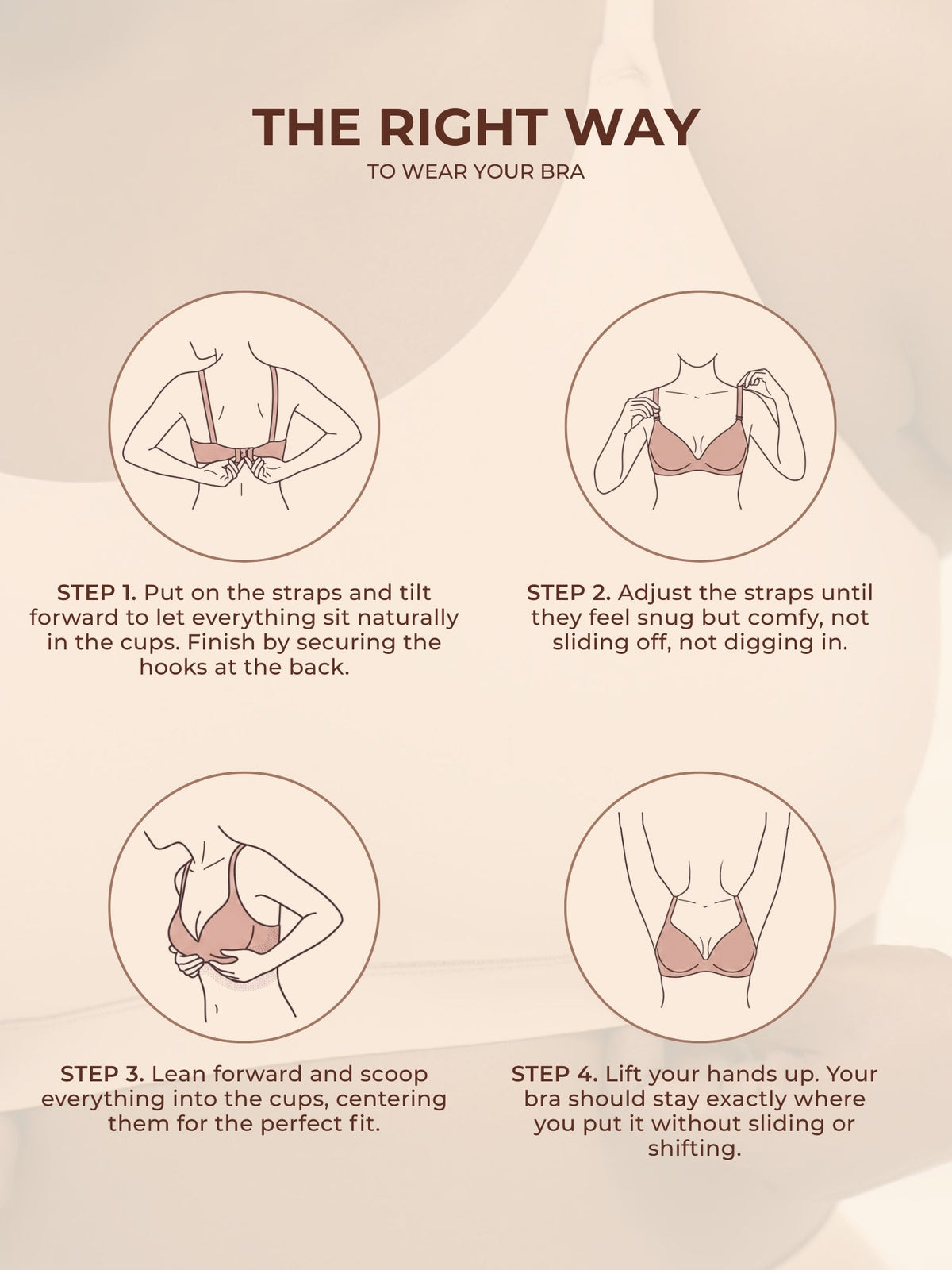 UNDERNEAT Underwire Push Up Bra - Padded Full Back Coverage Bra with 7-Hook Closure - Beige - view 6