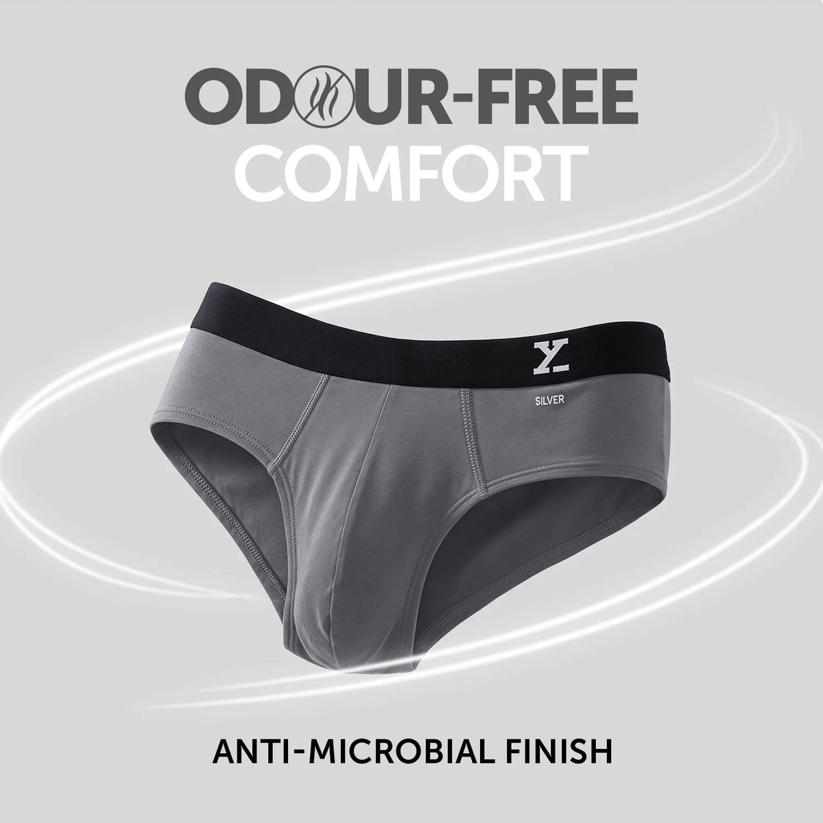 XYXX Aero Silver Cotton Briefs Ash Grey - view 2