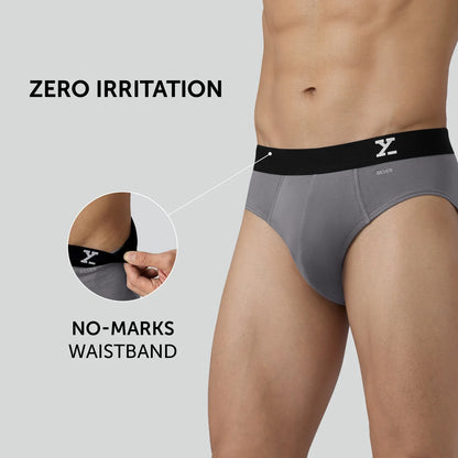 XYXX Aero Silver Cotton Briefs Ash Grey - view 4