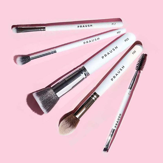 Praush 5 basic Face + Eye Brush Set combo
