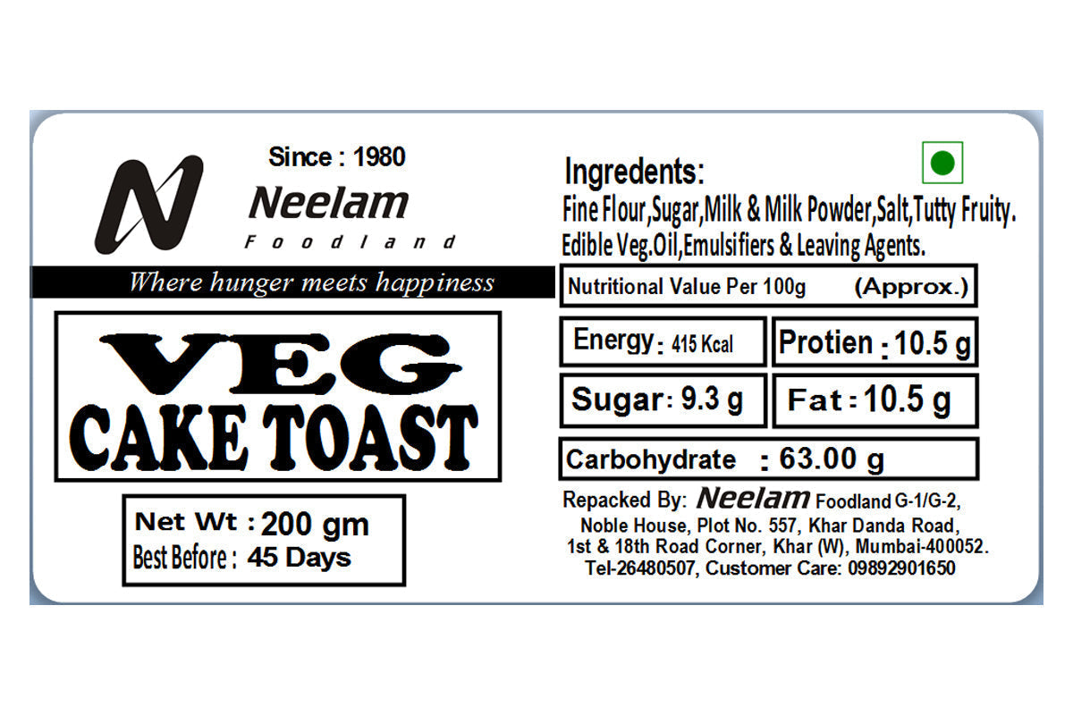 Neelam Foodland Veg Cake Toast 