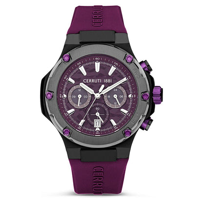 Cerruti 1881 Purple Dial Silicone Strap Watch for Men - image 1
