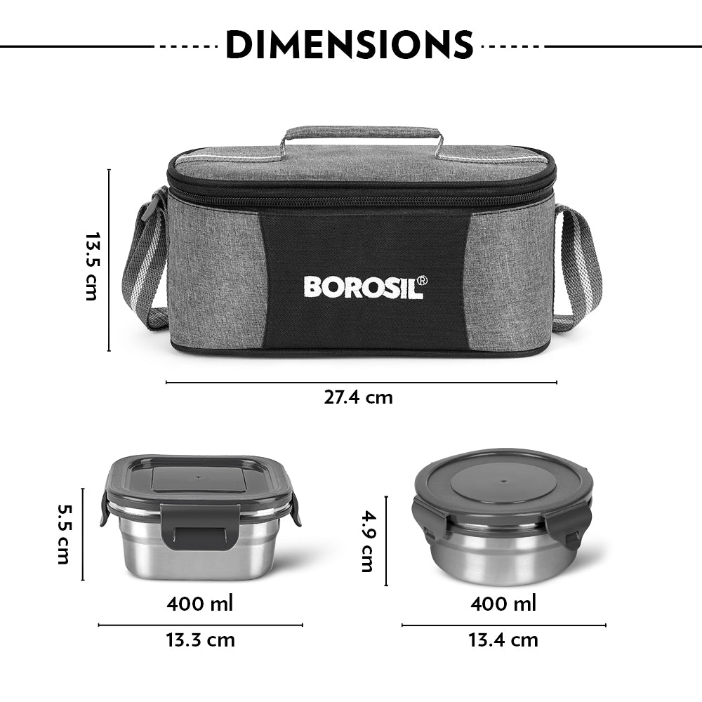 Borosil Feast Universal Stainless Steel Lunch Box