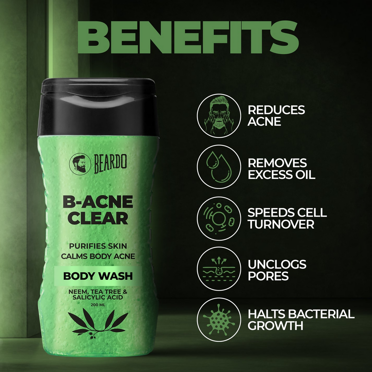 Beardo B-Acne Clear Body Wash 200ml