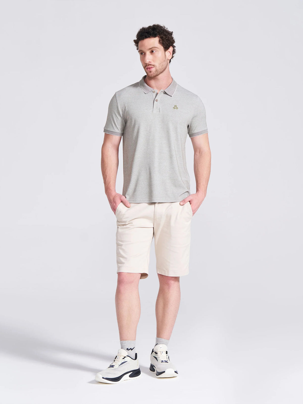 Campus Mens Olive Self Design Polo Collar T Shirt hirt 2