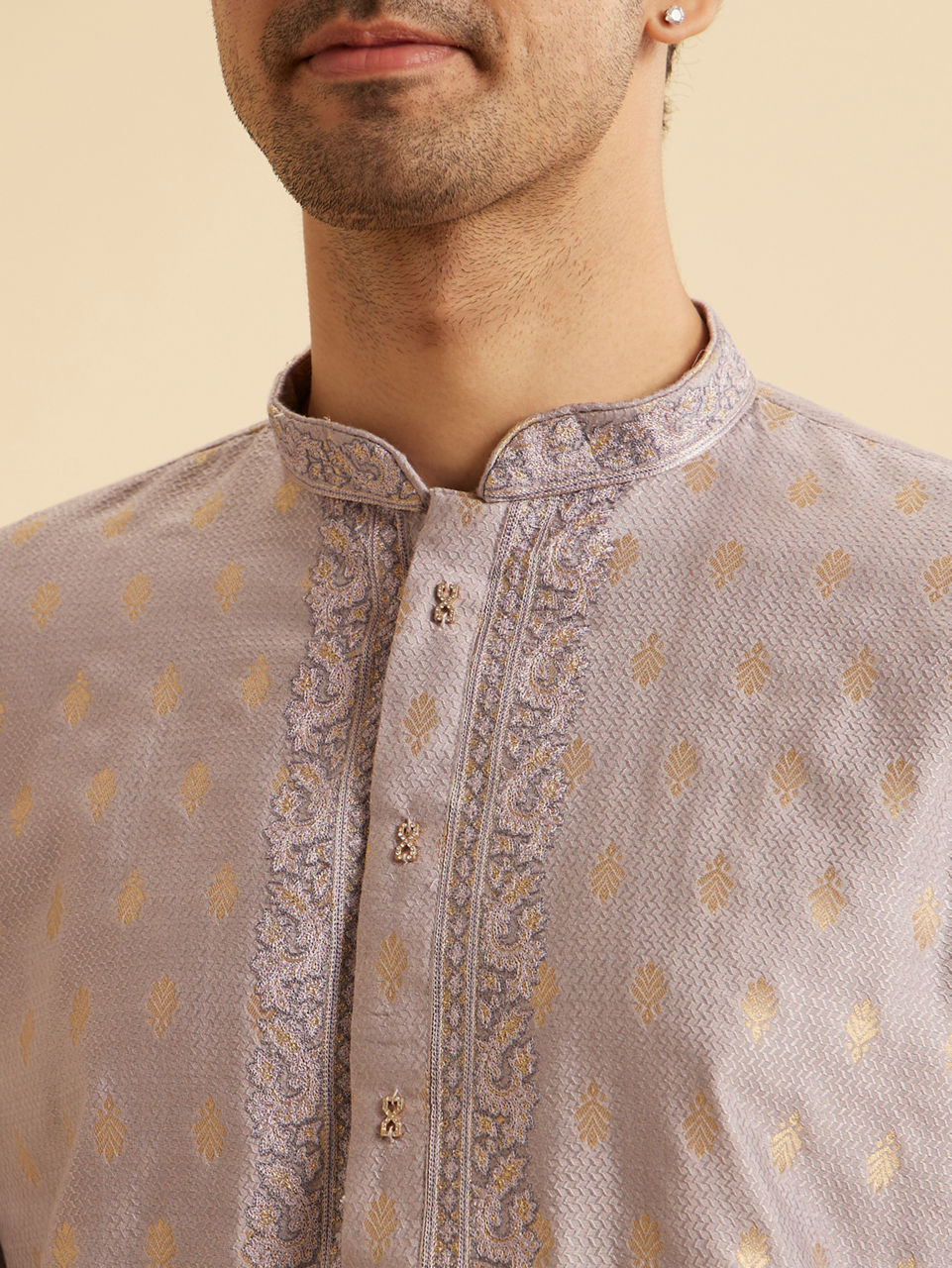 Manyavar Lilac Elegance Kurta Pajama - view 2