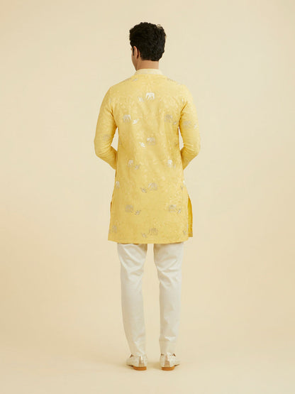 Manyavar Vibrant Yellow Kurta Pant - view 6