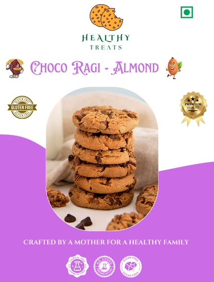 Healthy Treat Choco Ragi Almond Cookies