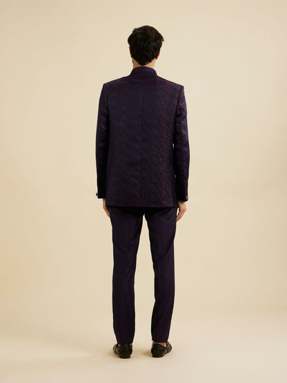 Manyavar Dark Blue Elegance Suit Set - view 6