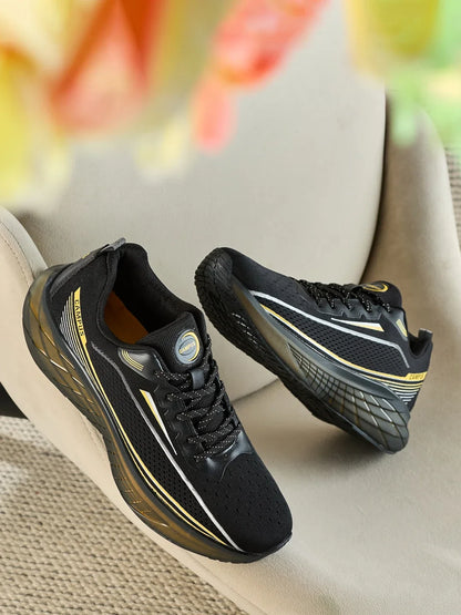 Campus CYRON Black Mens Running Shoes
