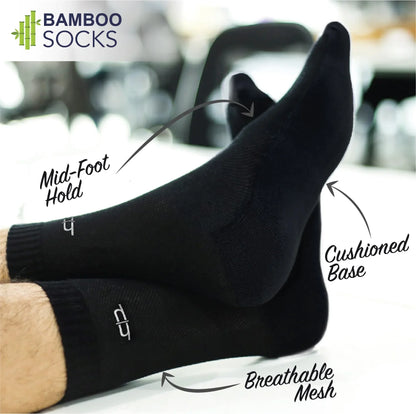 Heelium Bamboo Men Crew Socks (Solids) - 8 Pairs