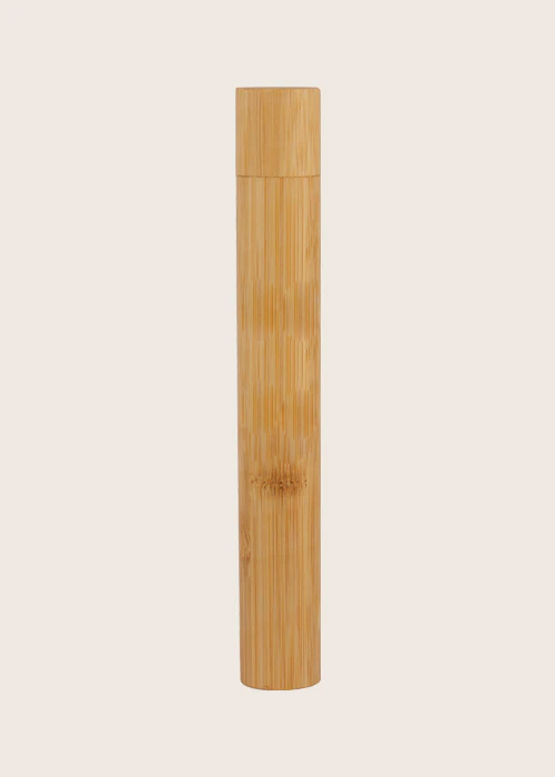 Bamboo India Bamboo Case with Flat Handle Charcoal Brush