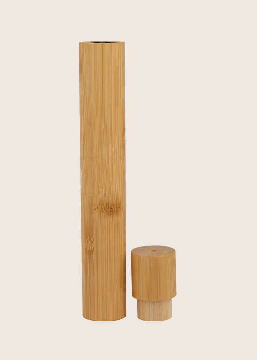 Bamboo India Bamboo Case with Flat Handle Charcoal Brush