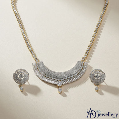 Close-up of the diamond drop on the Celestial Bloom necklace