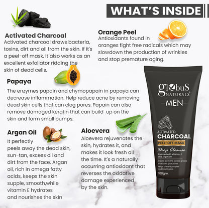 Globus Naturals Anti Pollution & Anti Acne Charcoal Peel Off Mask
