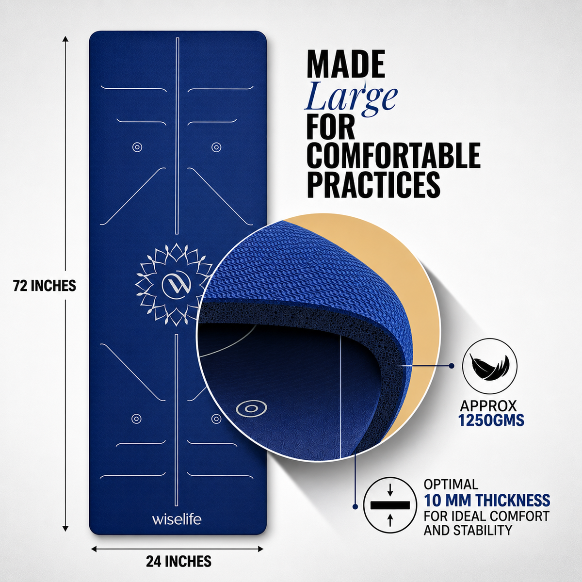 Lotus Alignment TPE Yoga Mat - 10mm