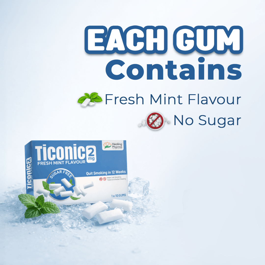 Healing Pharma Ticonic Nicotine Polacrilex Chewing Gums