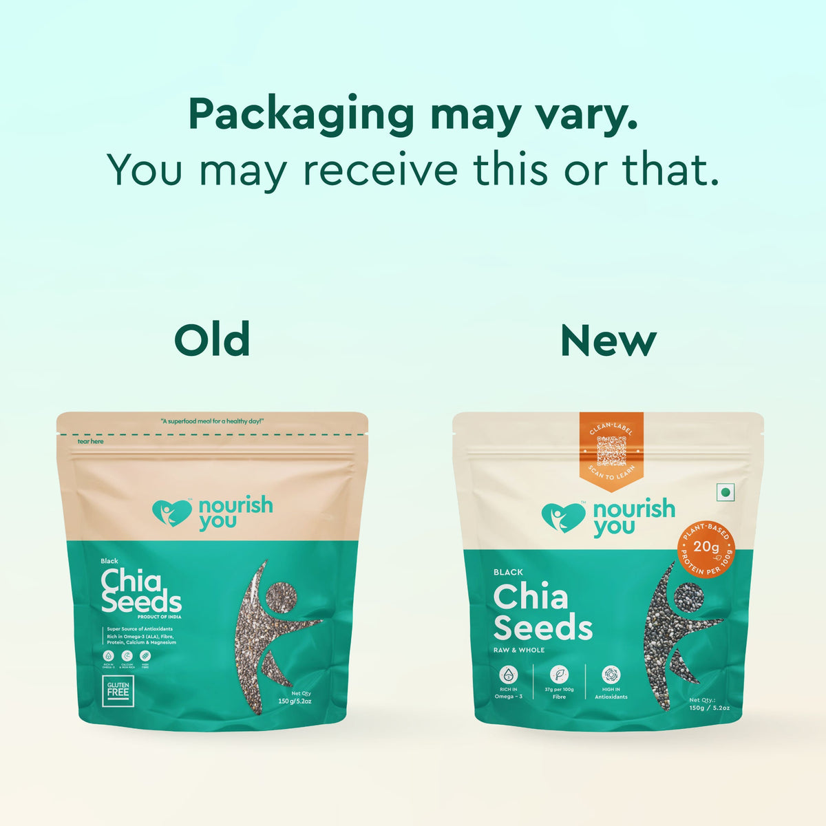 Nourish You Black chia seeds | Superfood | Rich in Omega-3 and Fiber