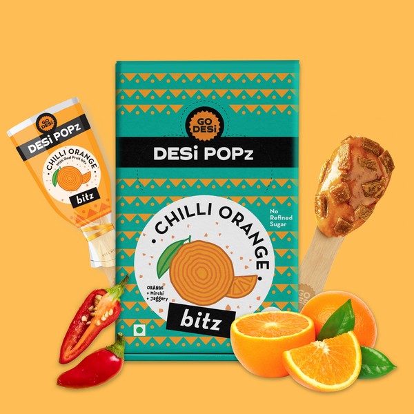 Go Desi Chilli Orange Popz Bitz 50 Pcs