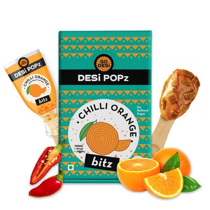 Go Desi Chilli Orange Popz Bitz 50 Pcs