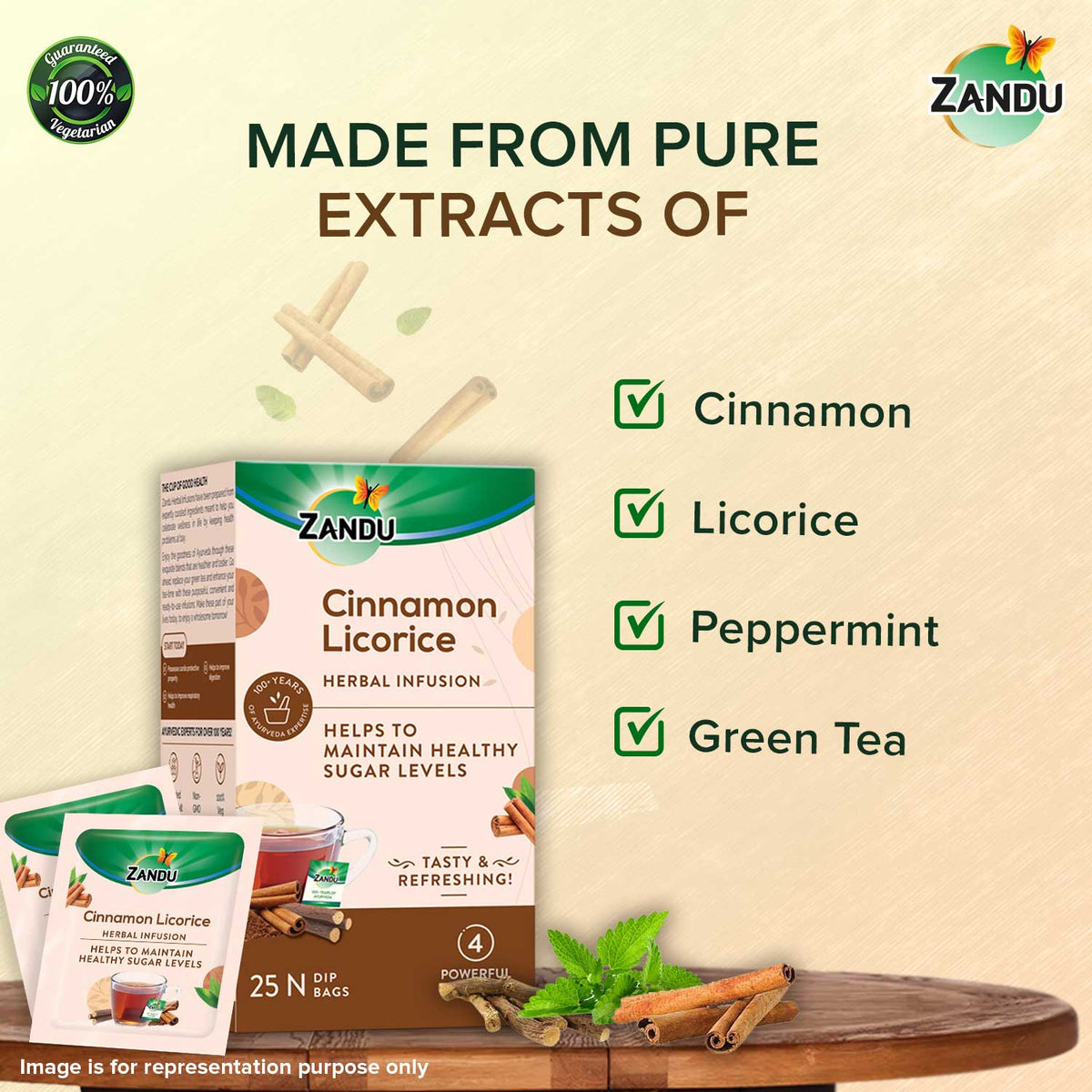 zandu cinnamon licorice herbal infusion tea bags