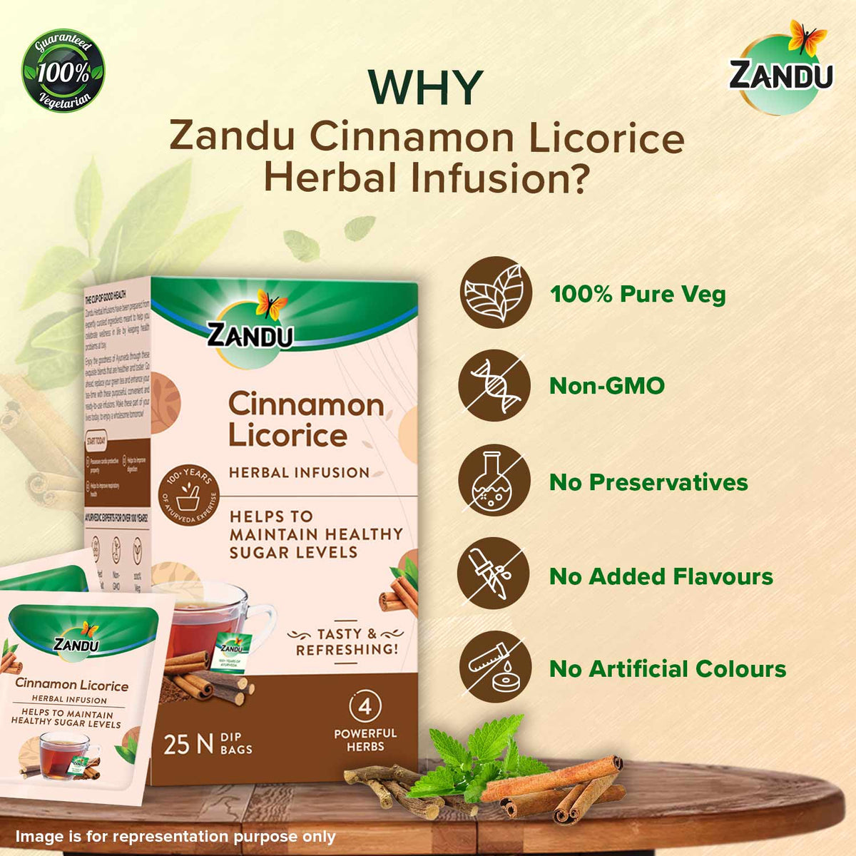 zandu cinnamon licorice herbal infusion tea bags