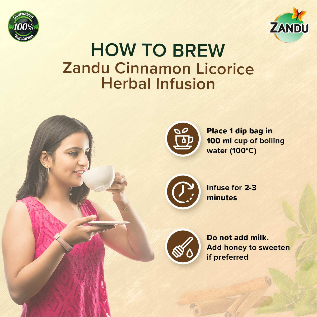 zandu cinnamon licorice herbal infusion tea bags