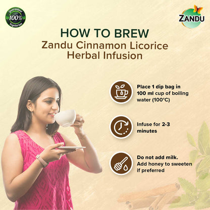 zandu cinnamon licorice herbal infusion tea bags