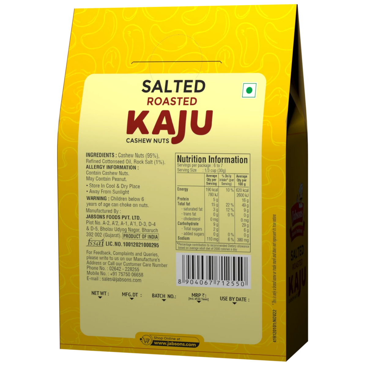 Jabsons Foods Classic Salted Cashew