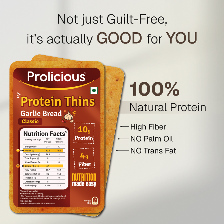 Individual Prolicious 10g natural protein snack pack, ready for consumption.