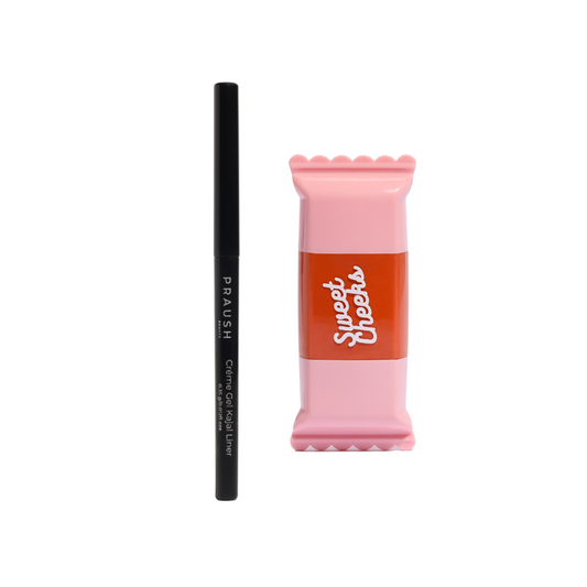 Praush 1 Sweet Cheeks Liquid Blush + 1 Creme Gel Kajal Liner Bundle