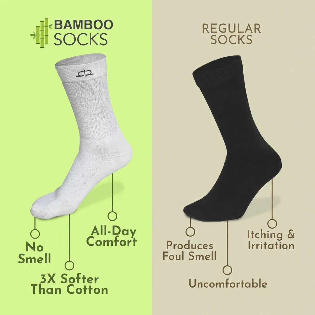 Heelium Bamboo Men Crew Socks (Soft Elastane) - 5 Pairs
