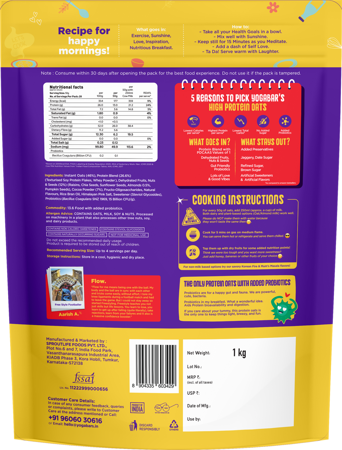 Yoga Bar 26g High Protein Oats Dark Chocolate