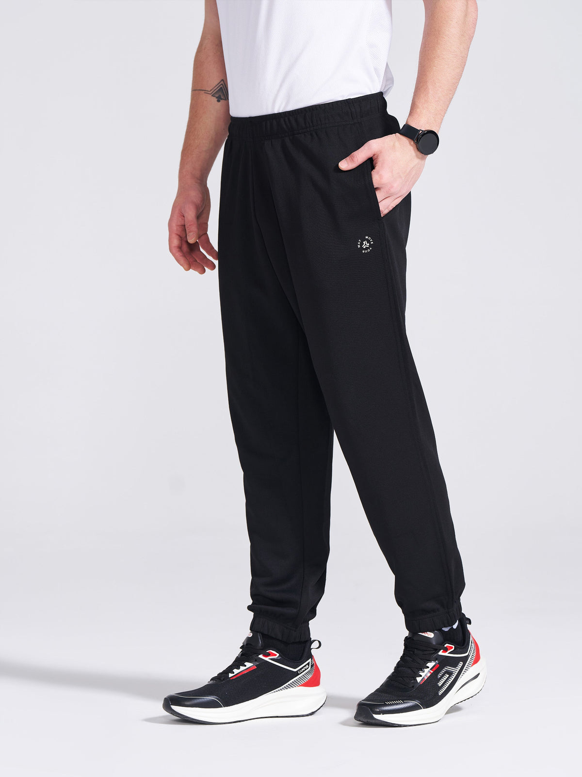 Campus Mens Black Regular Fit Track Pants