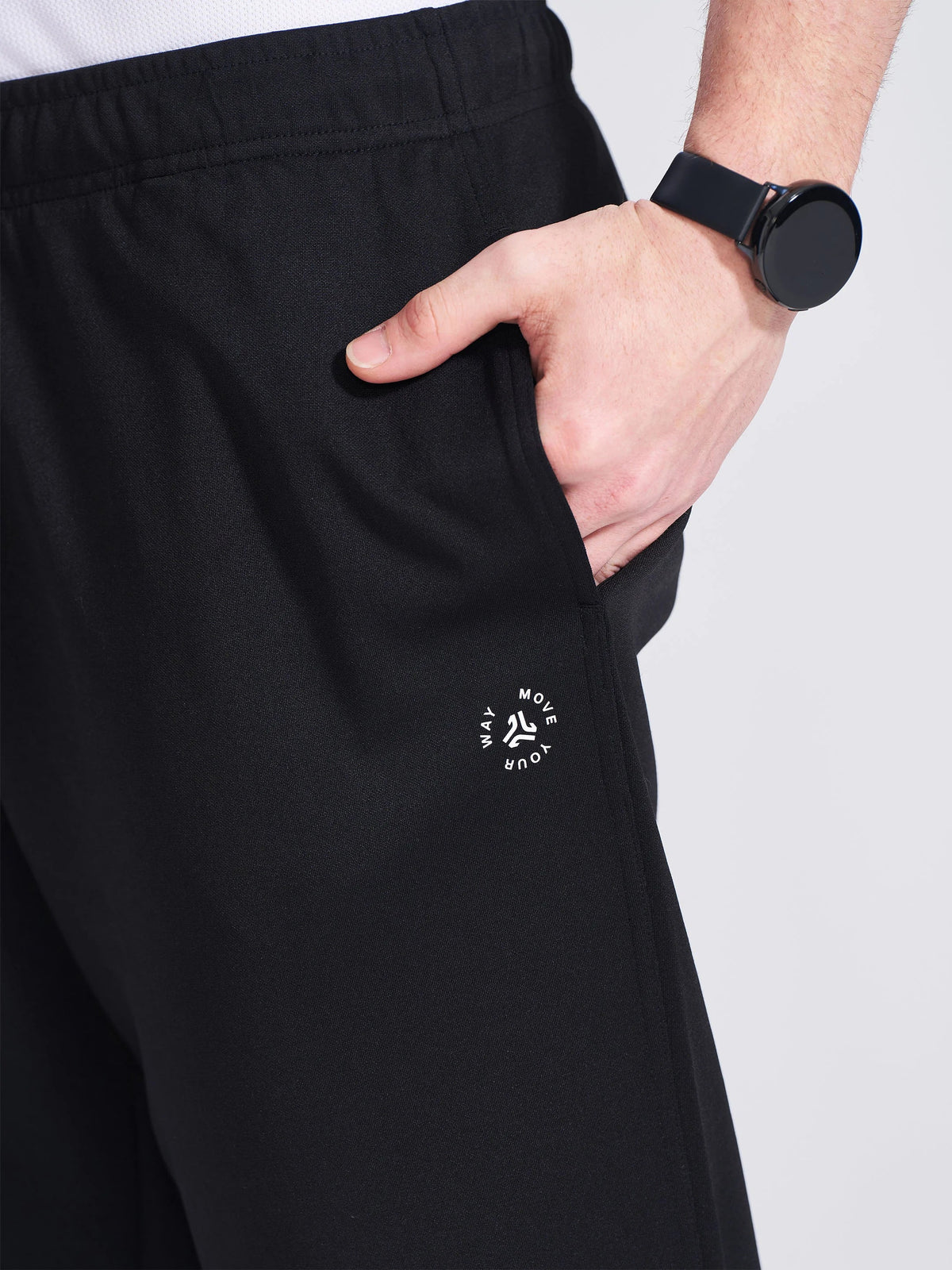 Campus Mens Black Regular Fit Track Pants