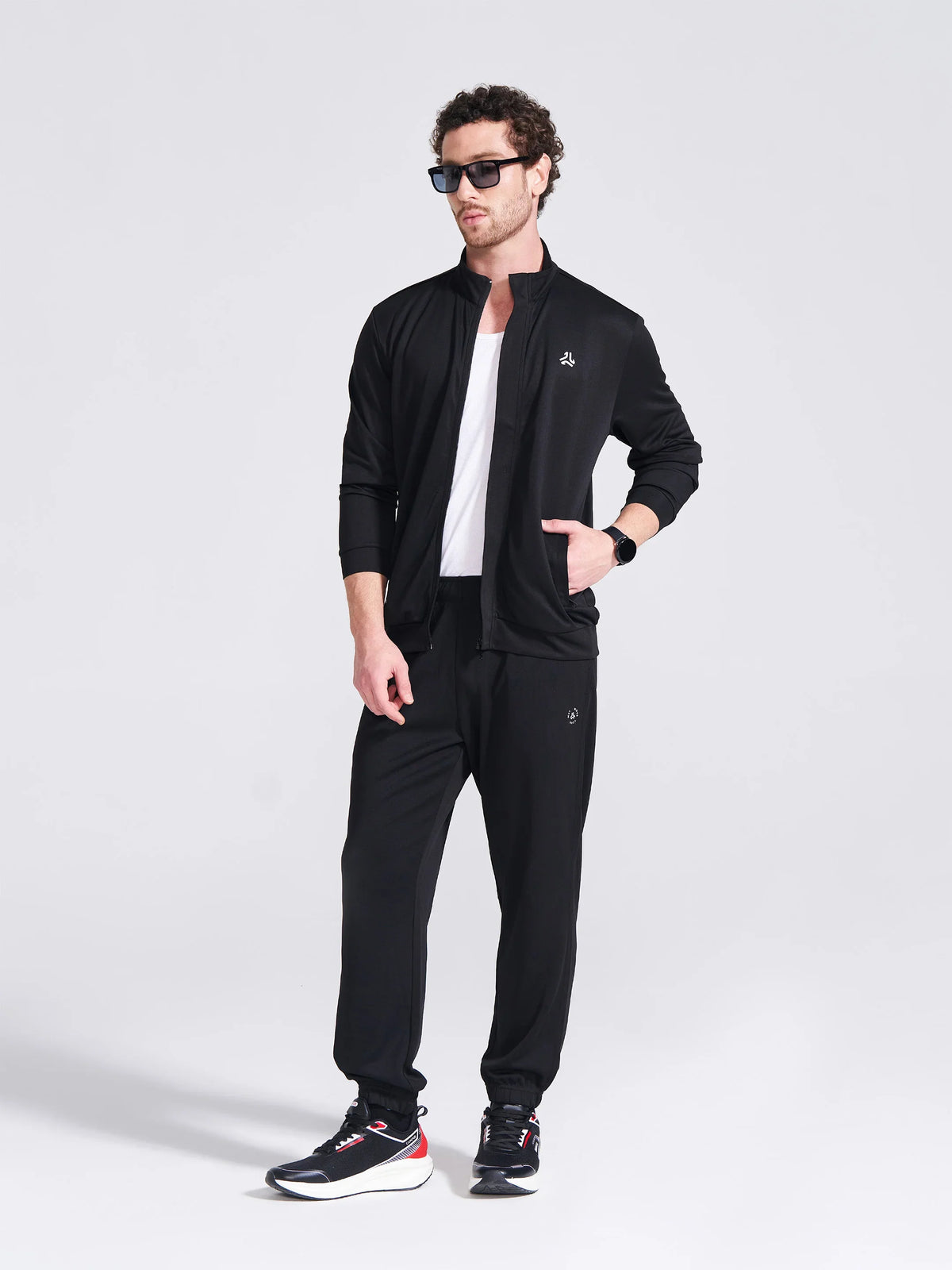 Campus Mens Black Regular Fit Track Pants