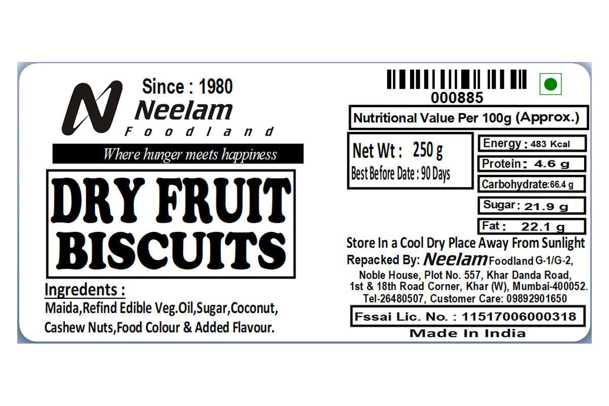 Neelam Foodland Dry Fruit Biscuits 