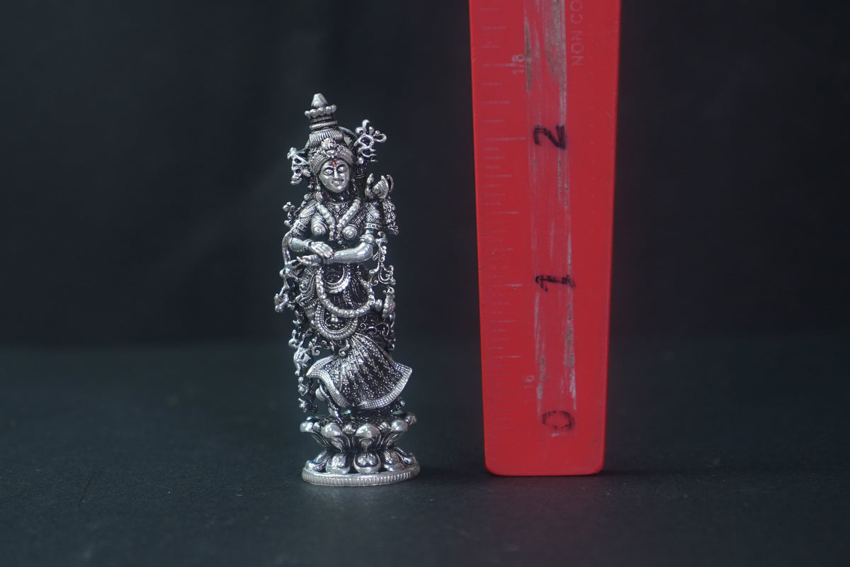Pure Silver Antique Radha Idol Standing 33.82G By Mahita Collections - PUSHMYCART