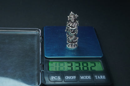 Pure Silver Antique Radha Idol Standing 33.82G By Mahita Collections - PUSHMYCART