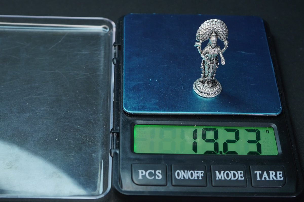 Pure Silver Antique Vasavi Devi Standing Small 19.21G By Mahita Collections - PUSHMYCART